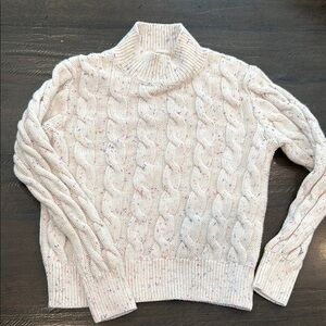 Crewcuts Girls Small 6-7 Cream Cable Knit Sweater